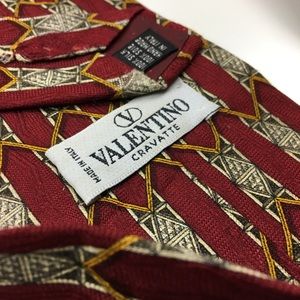 Valentino Cravatte Red Multicolor Mens Tie